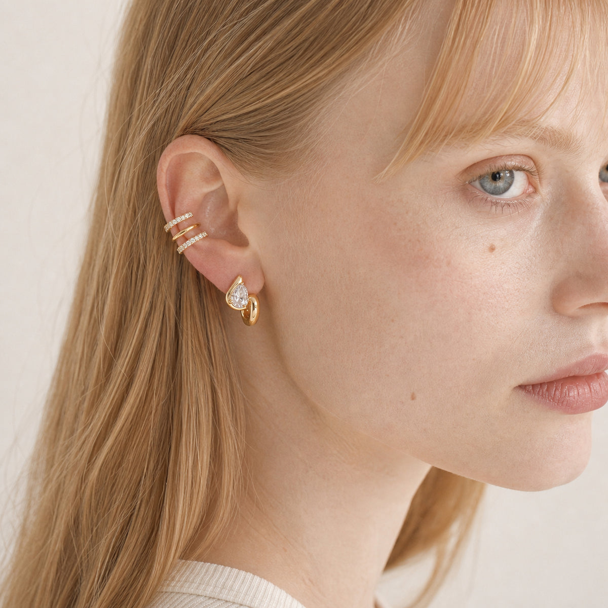Gold Ear Cuff Collection worn by model