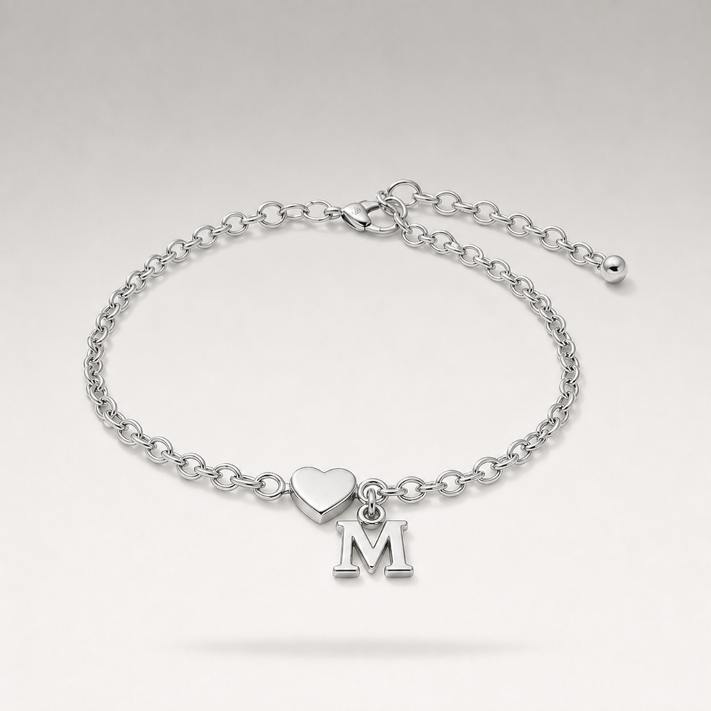Heart Charm Cuban Bracelet