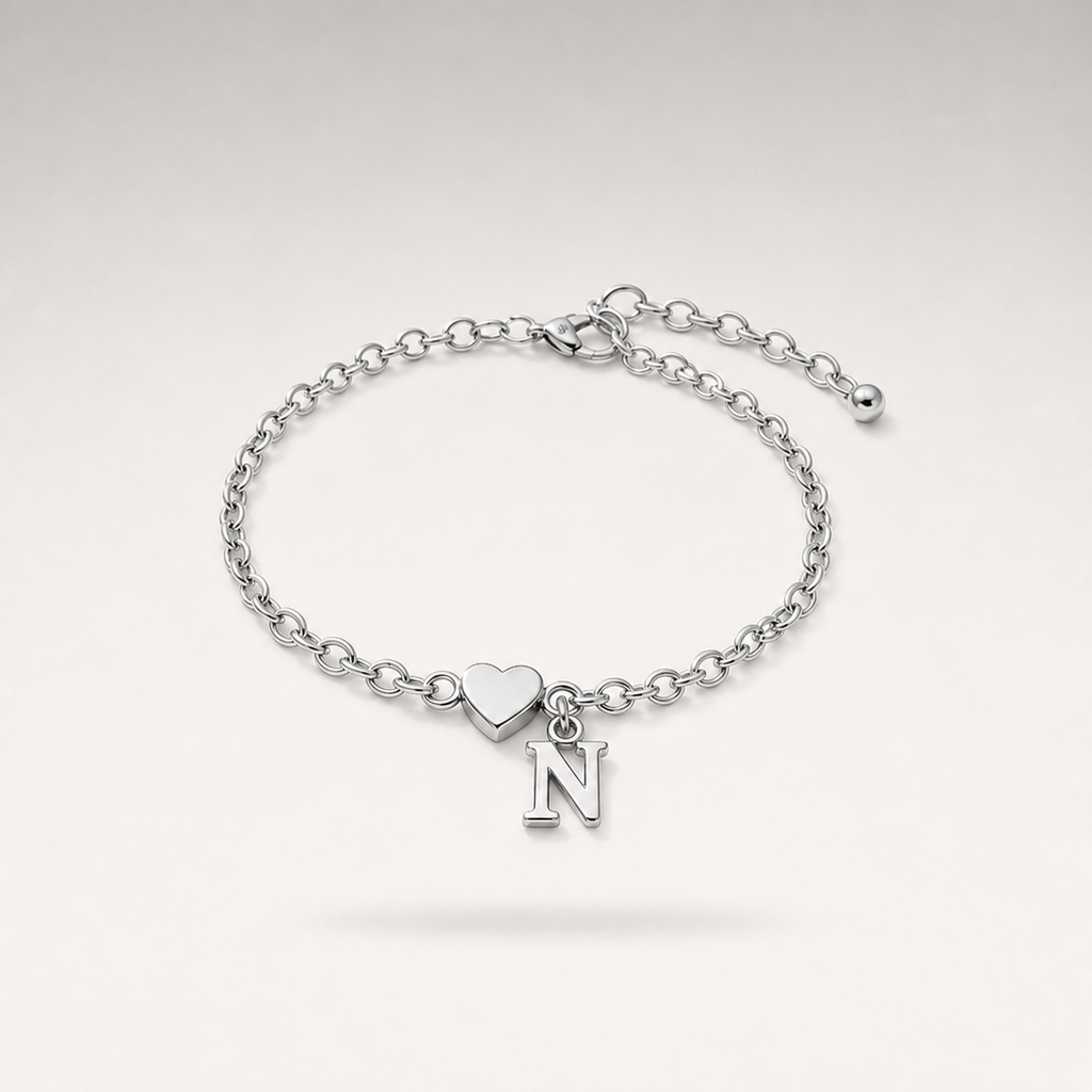 Heart Charm Cuban Bracelet