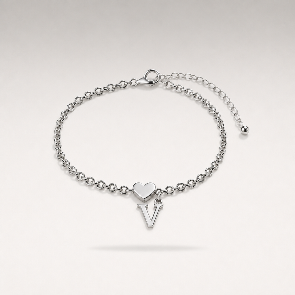 Heart Charm Cuban Bracelet
