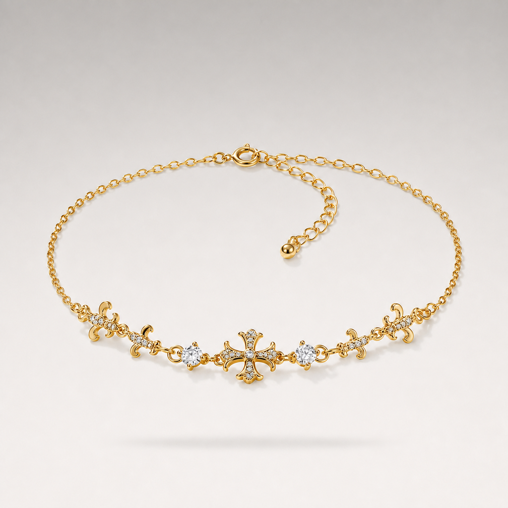 Pearl Snowflake & Cross Bracelet product image