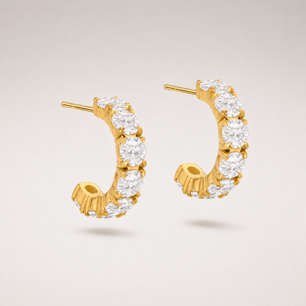Gold Crystal Stud Earrings product image