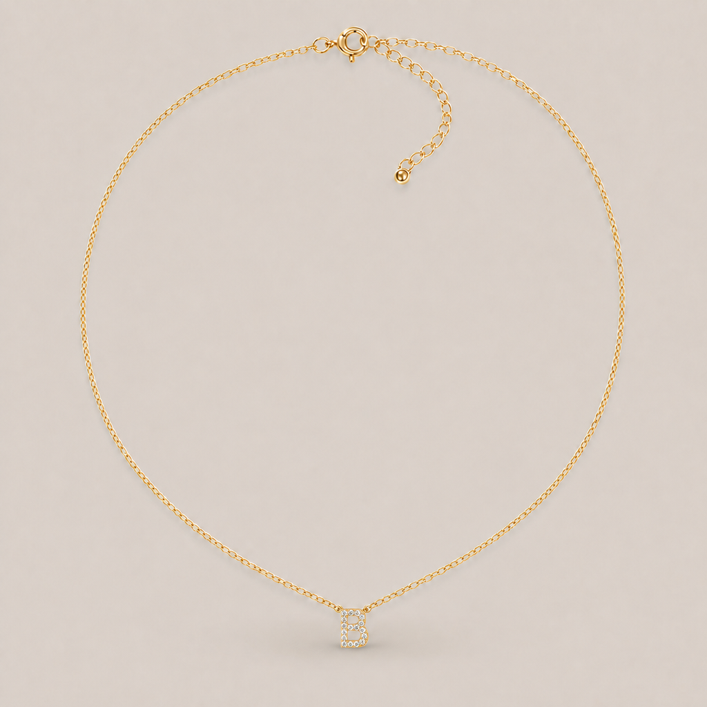 Crystal Initial Necklace