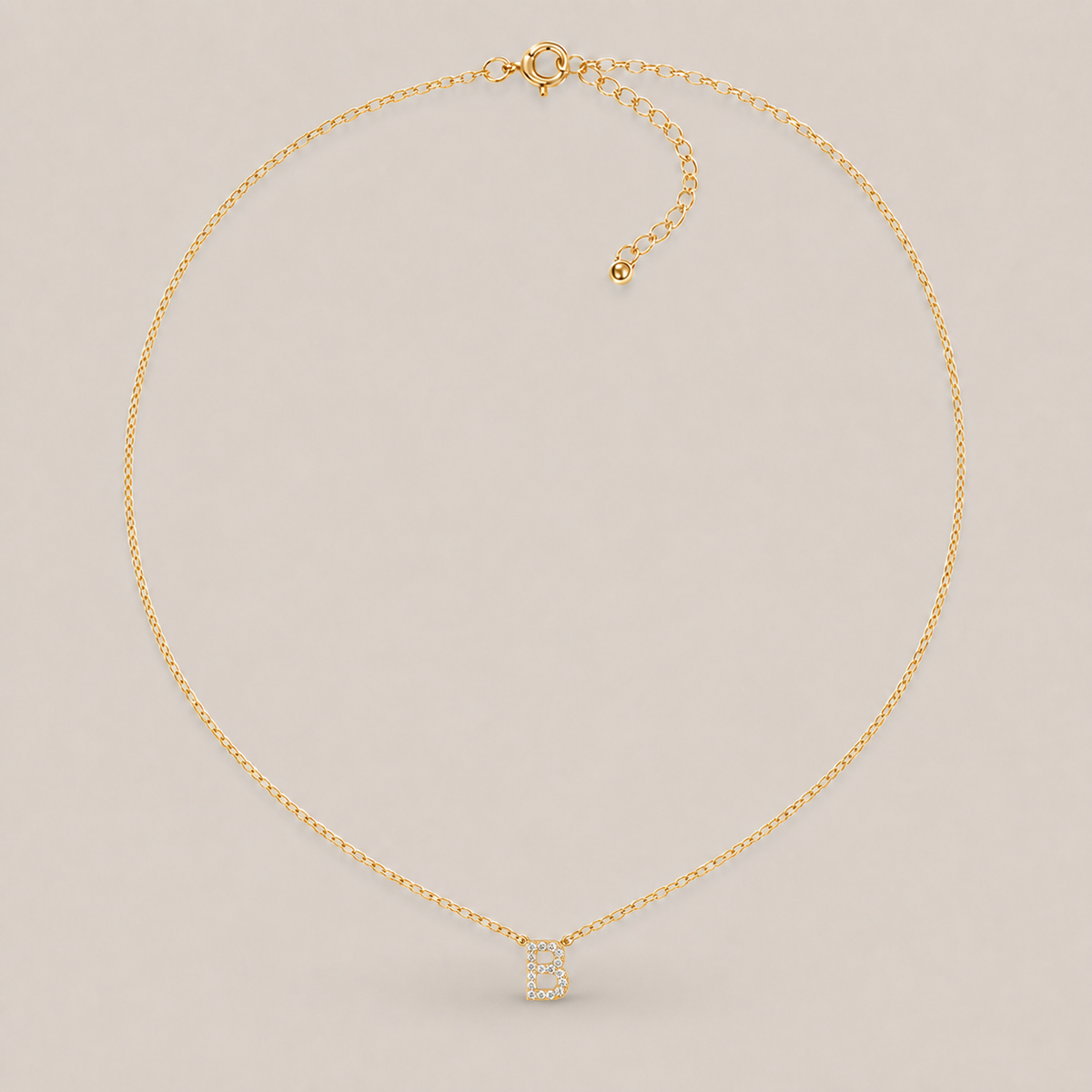 Crystal Initial Necklace
