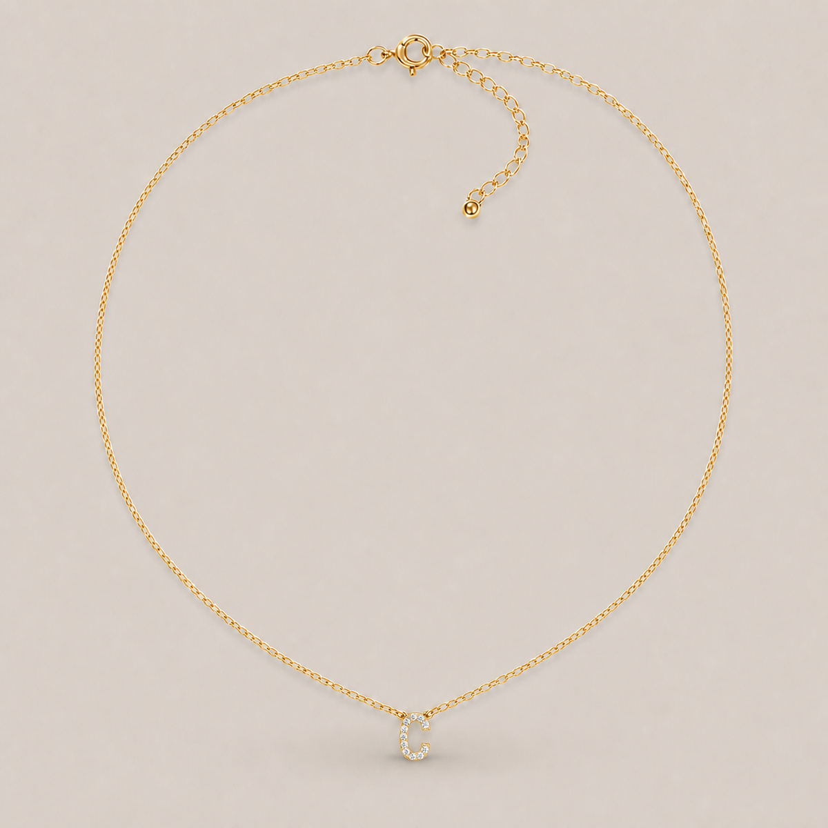 Crystal Initial Necklace