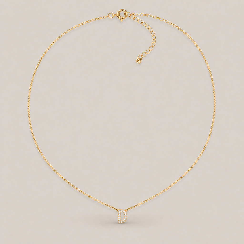 Crystal Initial Necklace