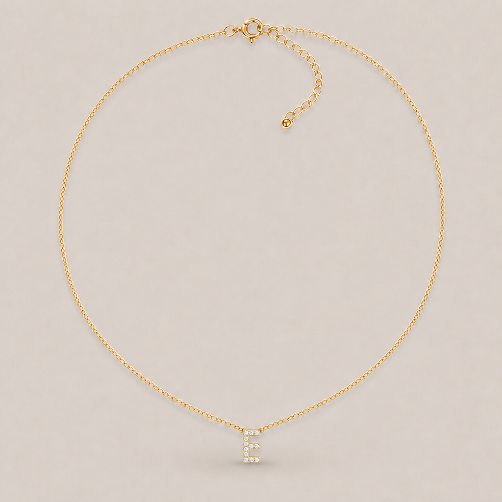 Crystal Initial Necklace