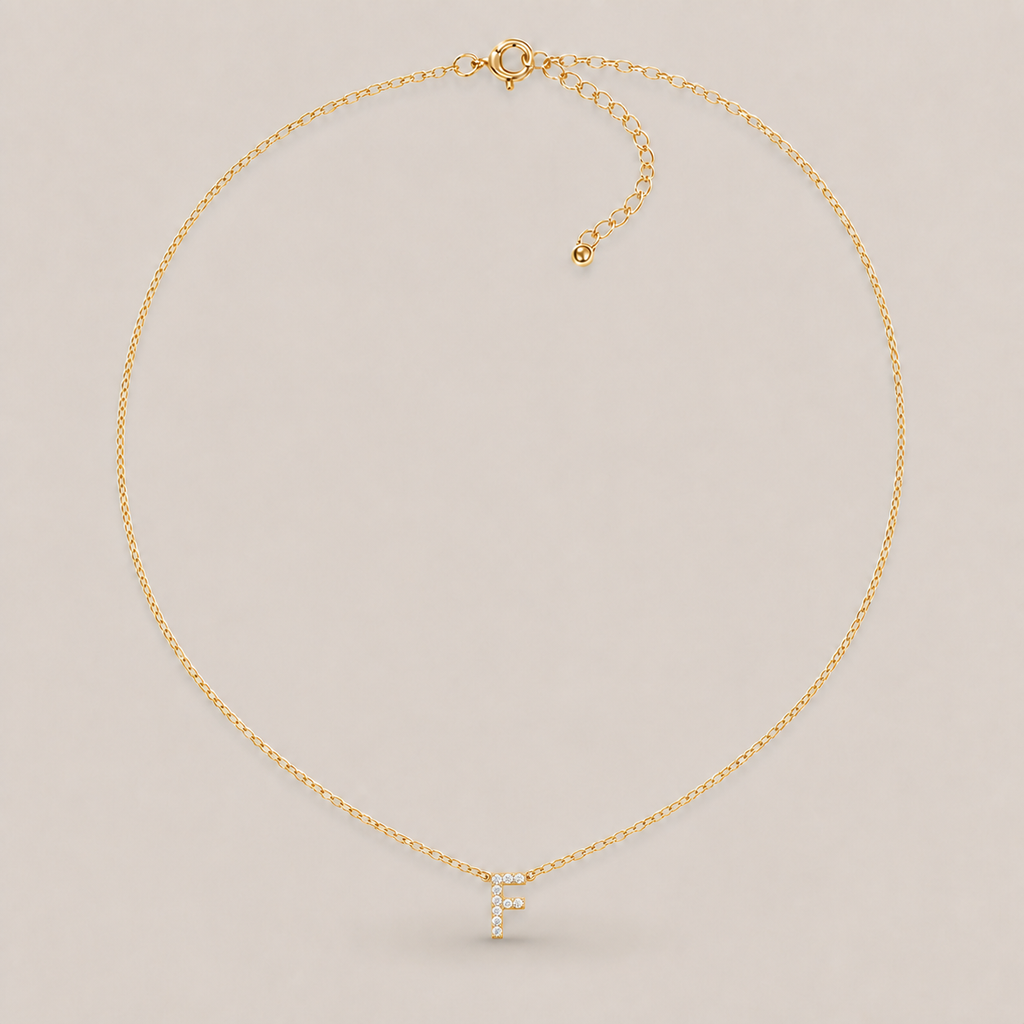Crystal Initial Necklace