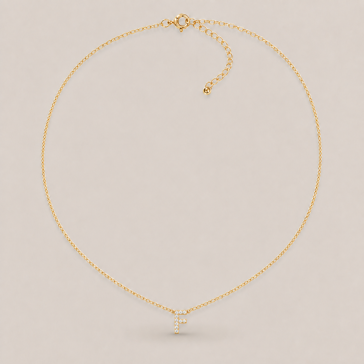 Crystal Initial Necklace