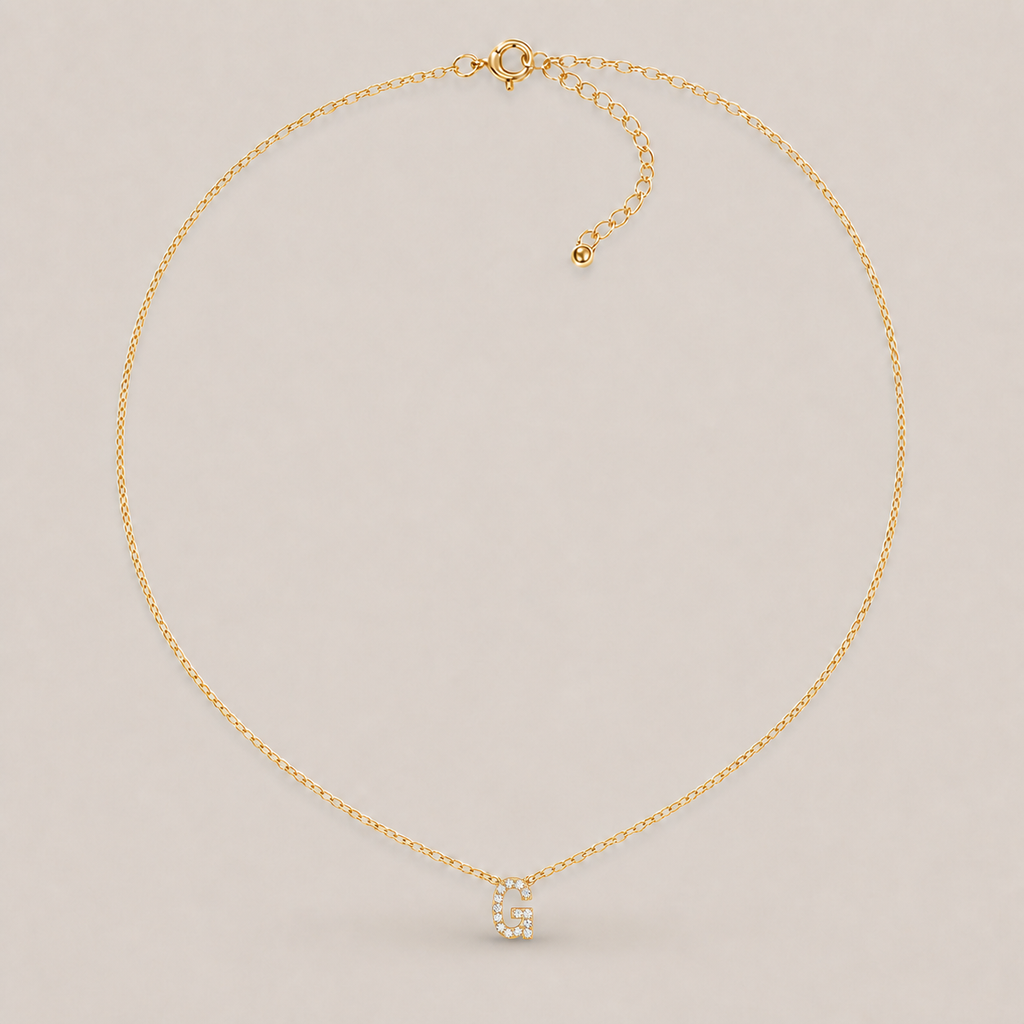 Crystal Initial Necklace