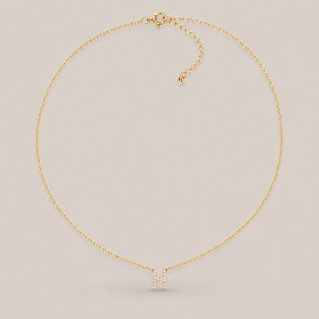 Crystal Initial Necklace