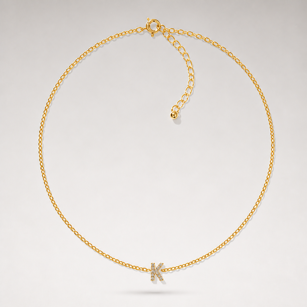 Crystal Initial Necklace