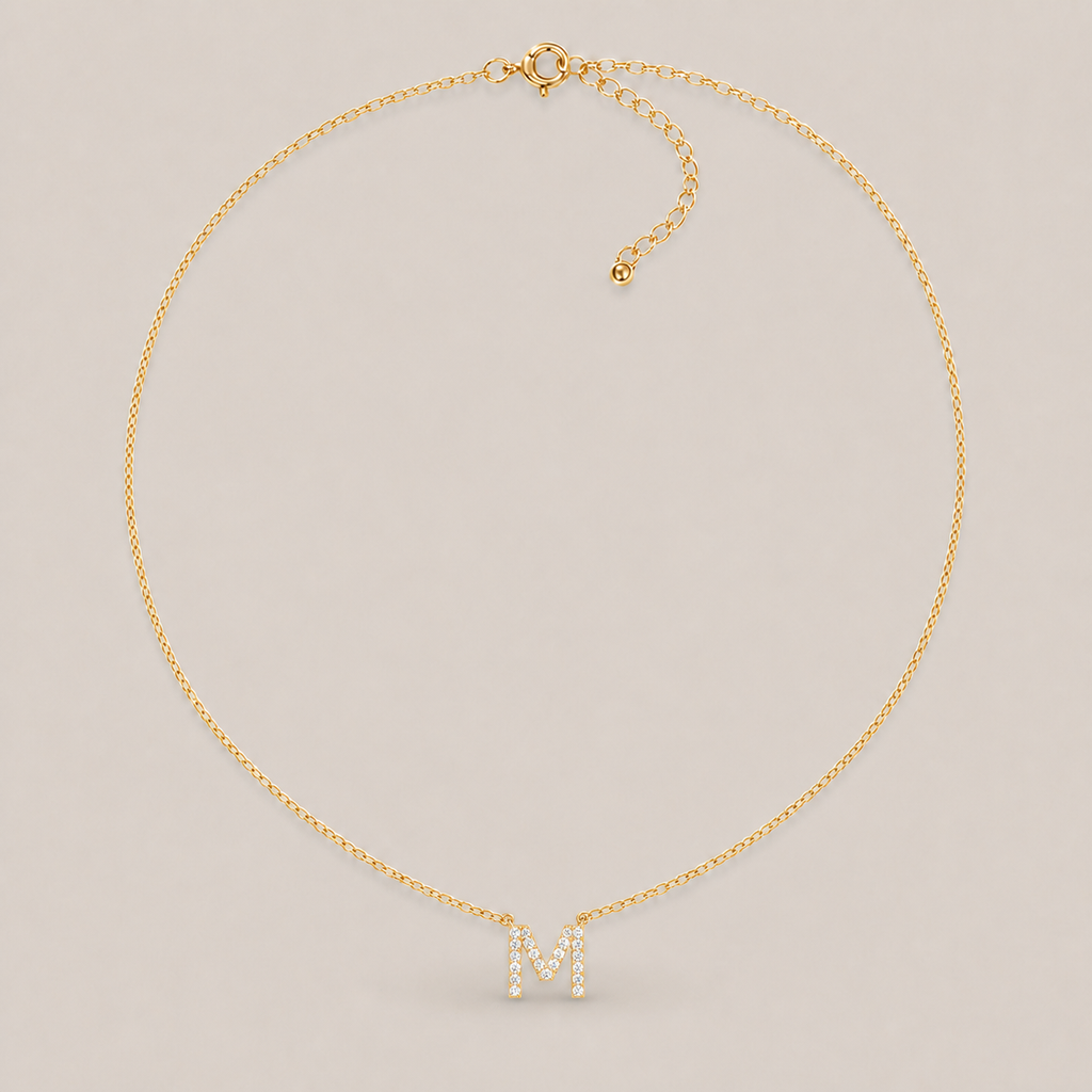 Crystal Initial Necklace