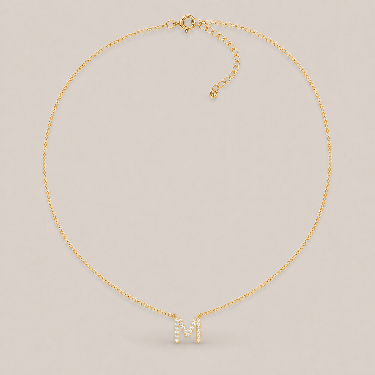 Crystal Initial Necklace