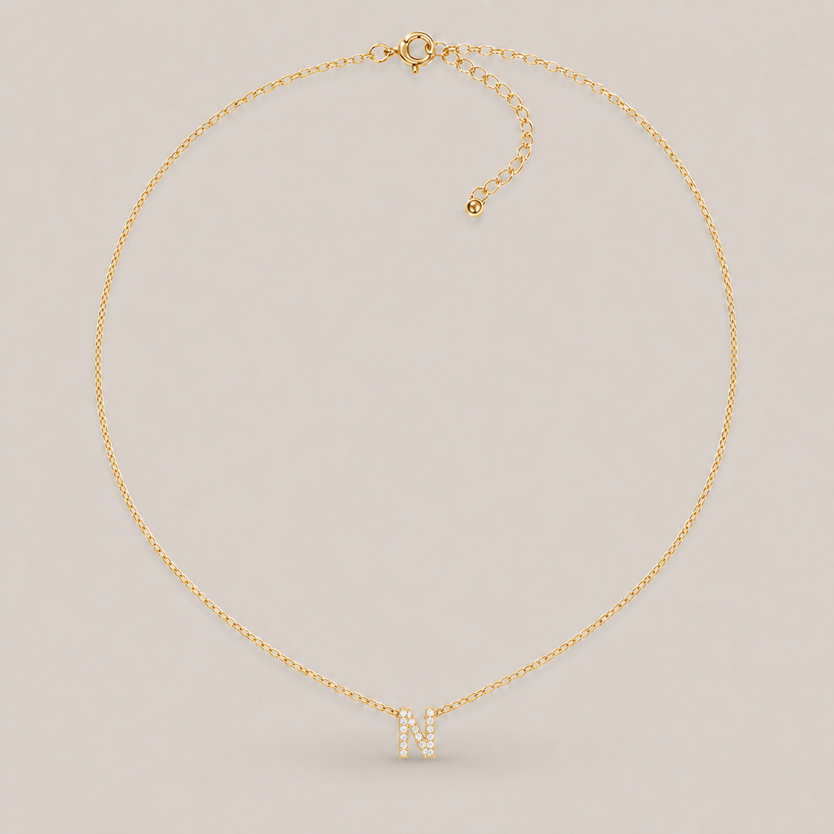 Crystal Initial Necklace