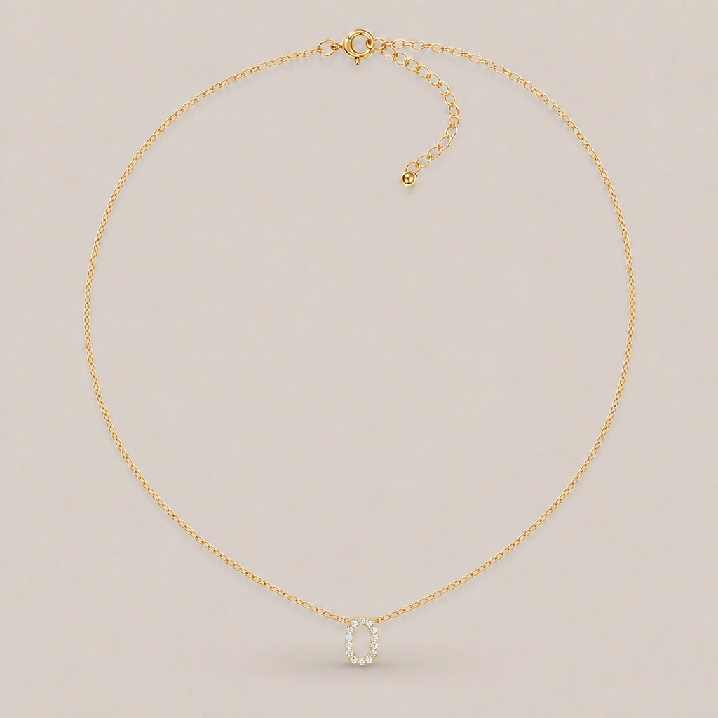 Crystal Initial Necklace