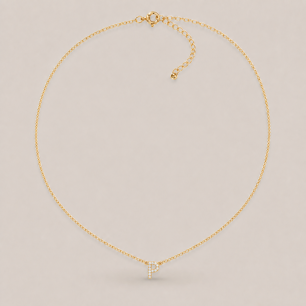 Crystal Initial Necklace