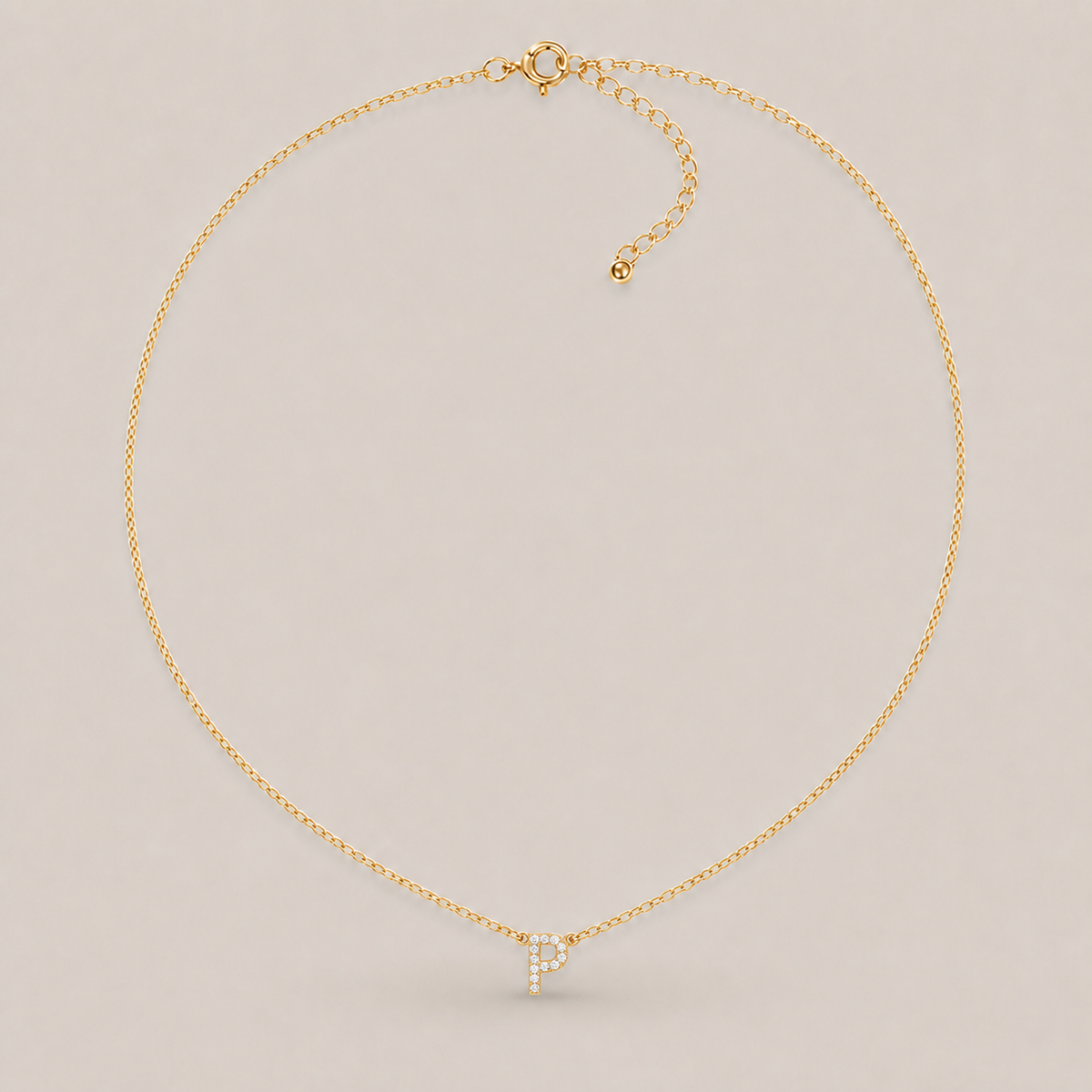 Crystal Initial Necklace