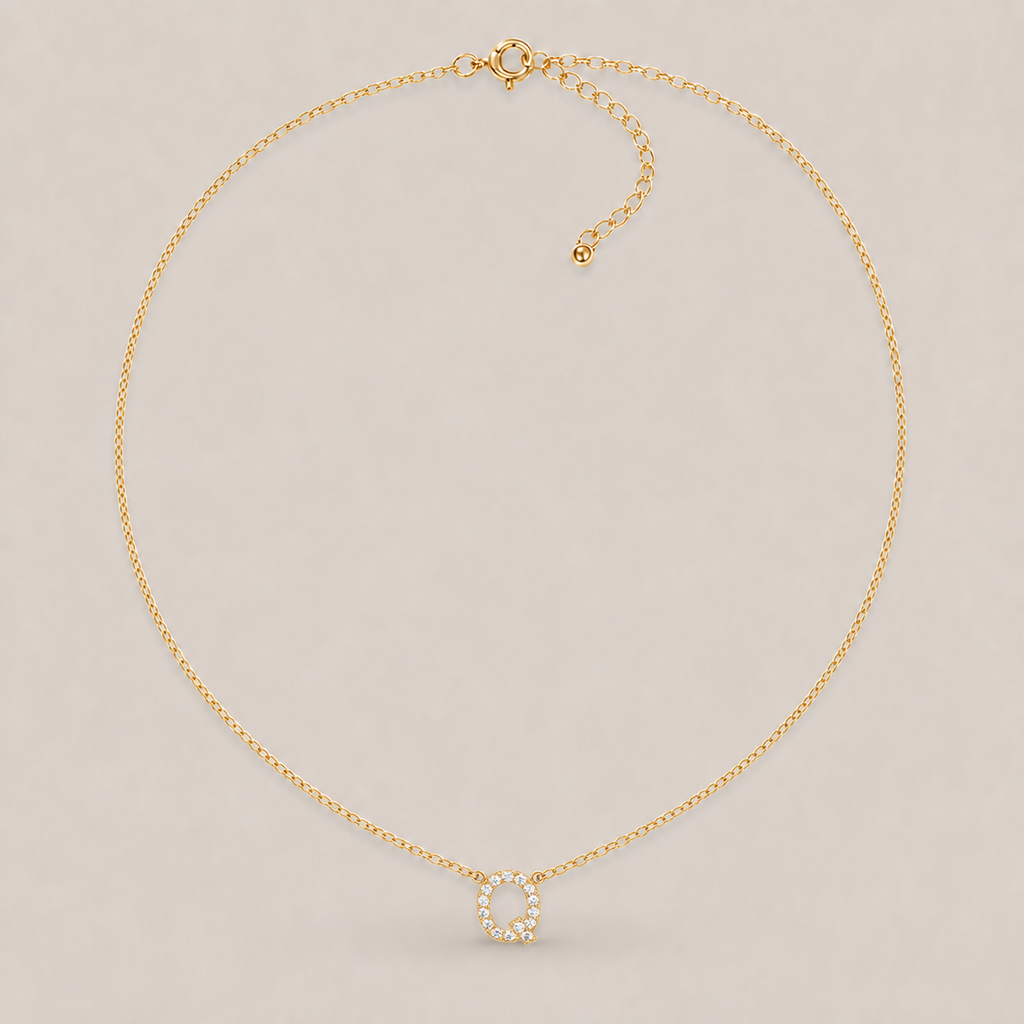 Crystal Initial Necklace