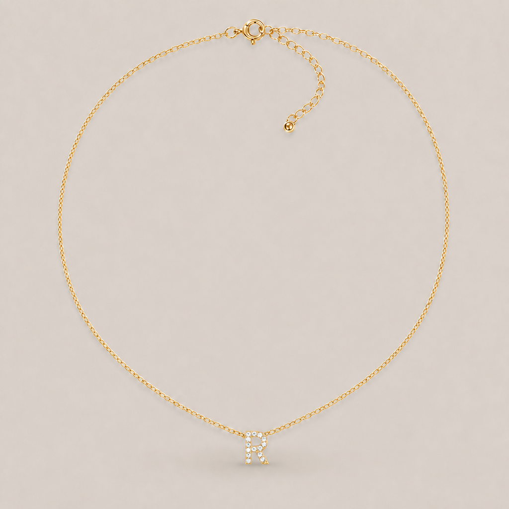 Crystal Initial Necklace