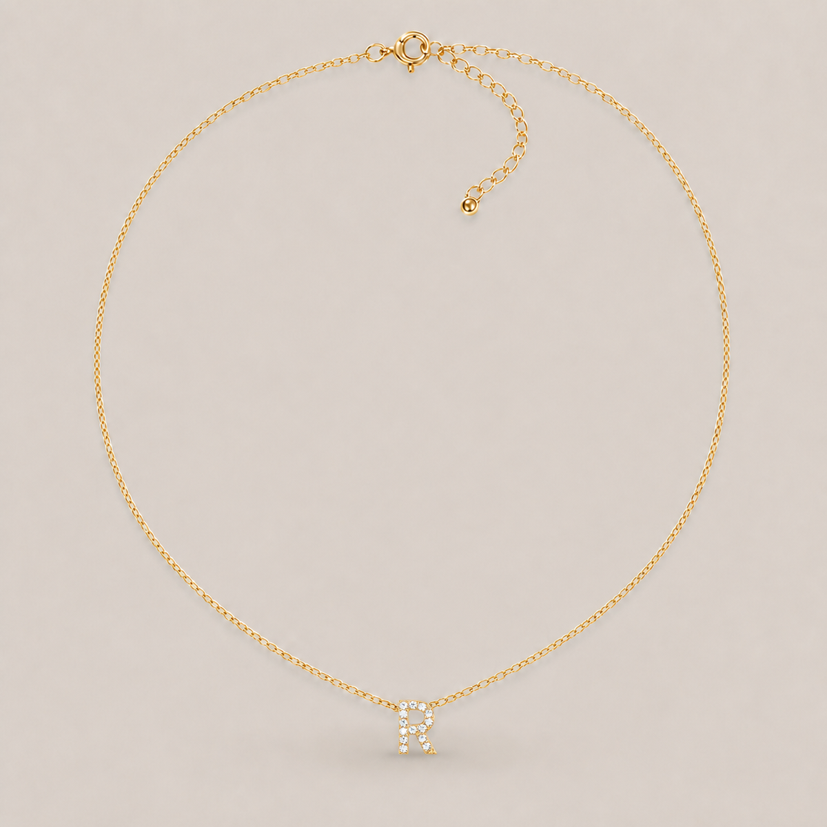 Crystal Initial Necklace