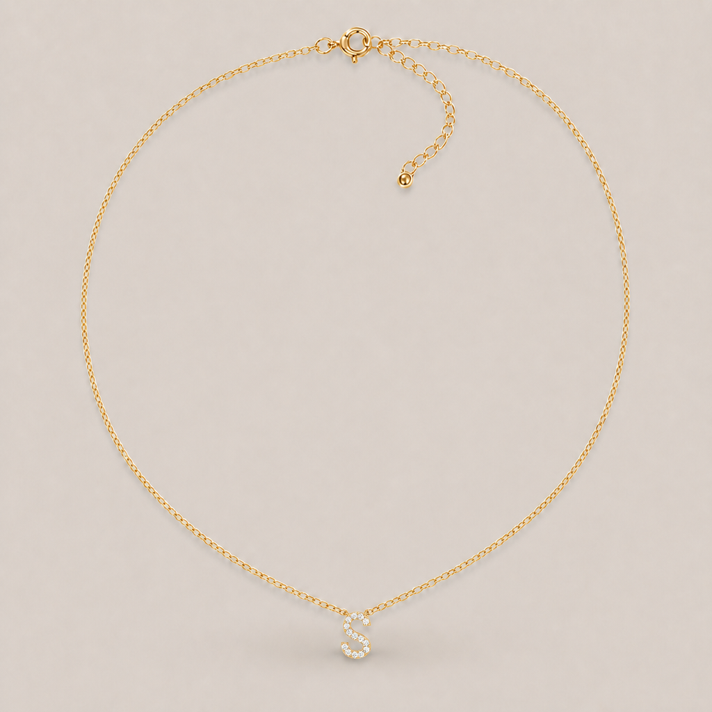 Crystal Initial Necklace