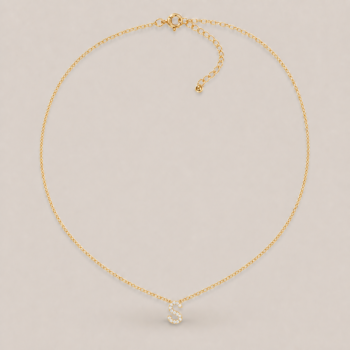 Crystal Initial Necklace