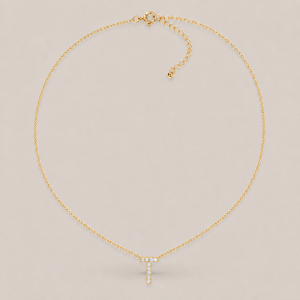 Crystal Initial Necklace