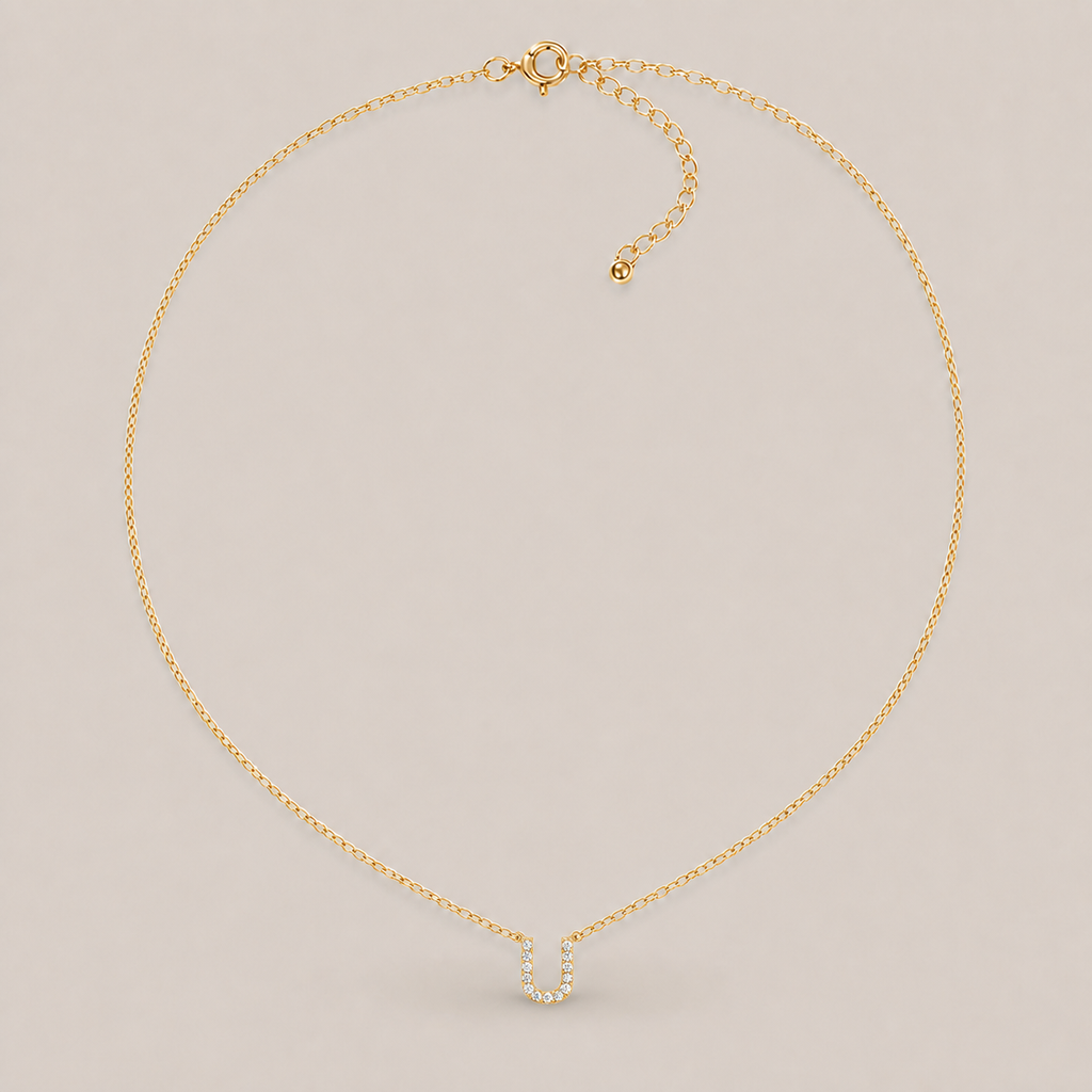 Crystal Initial Necklace