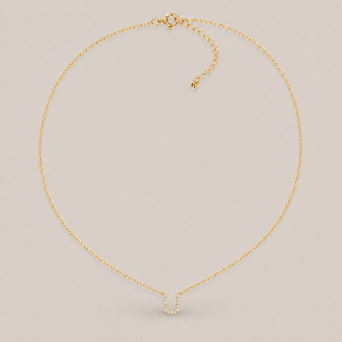 Crystal Initial Necklace