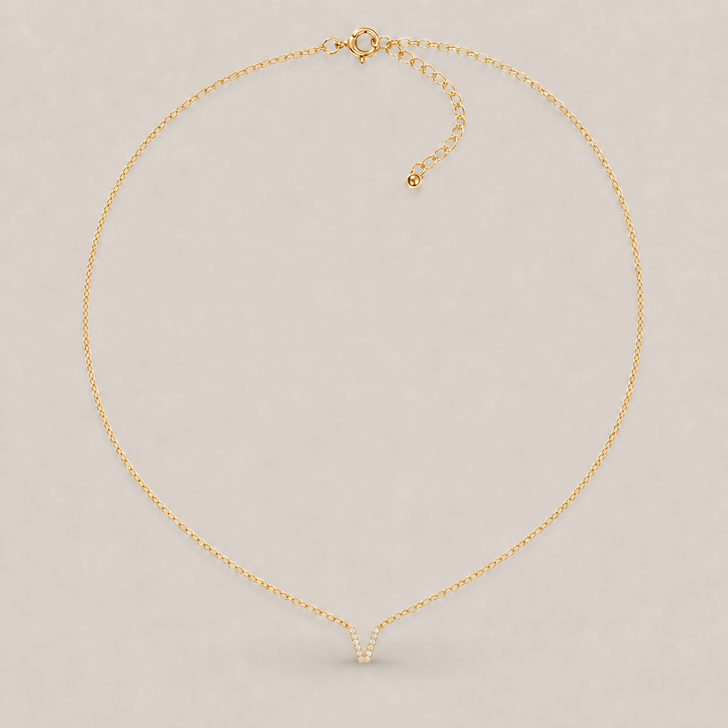 Crystal Initial Necklace