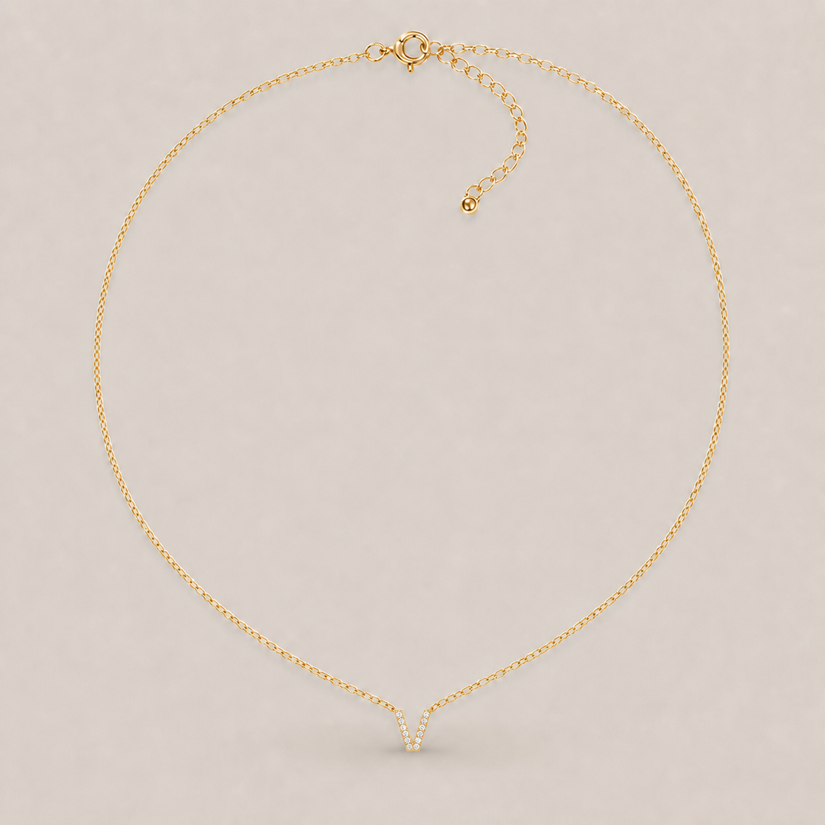 Crystal Initial Necklace