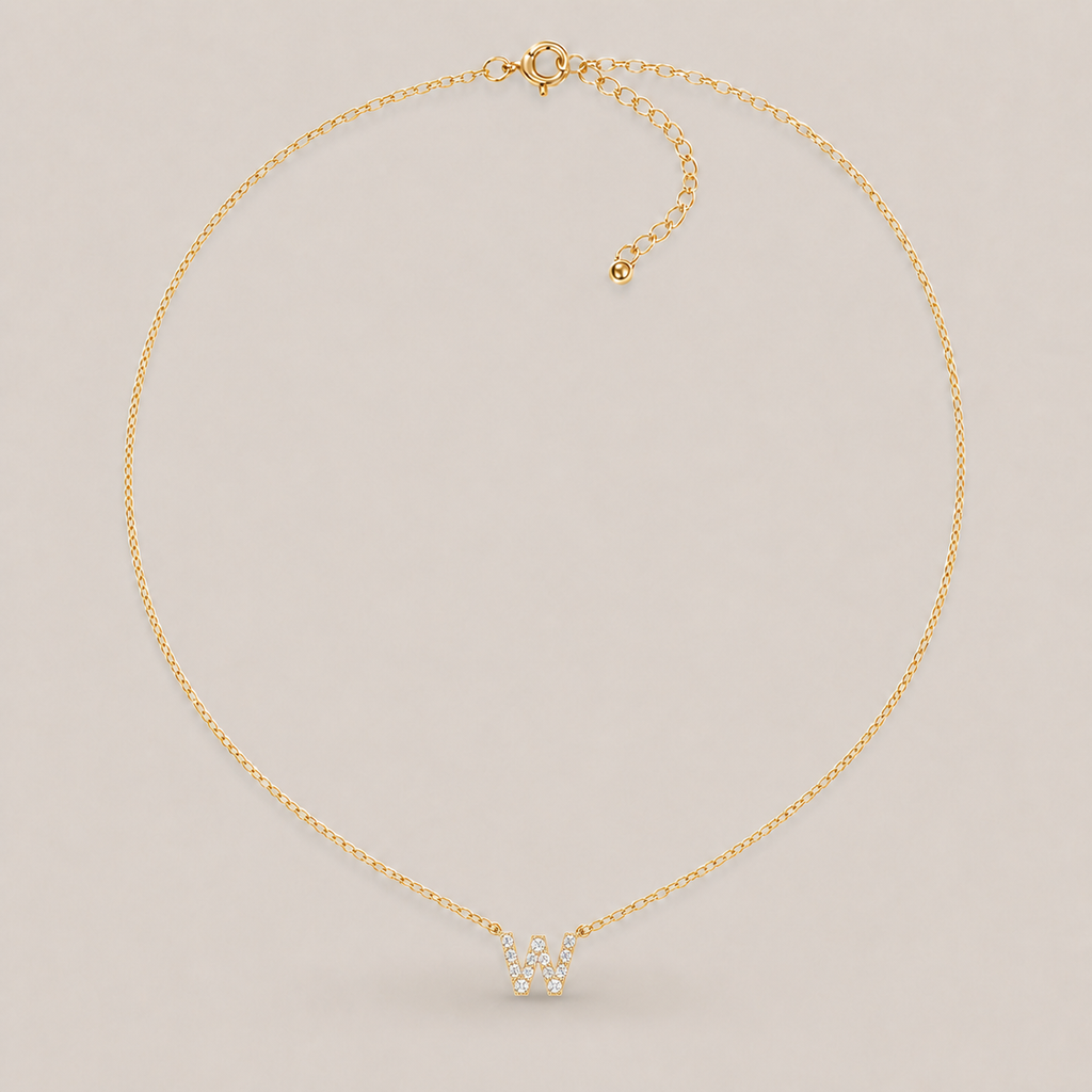 Crystal Initial Necklace