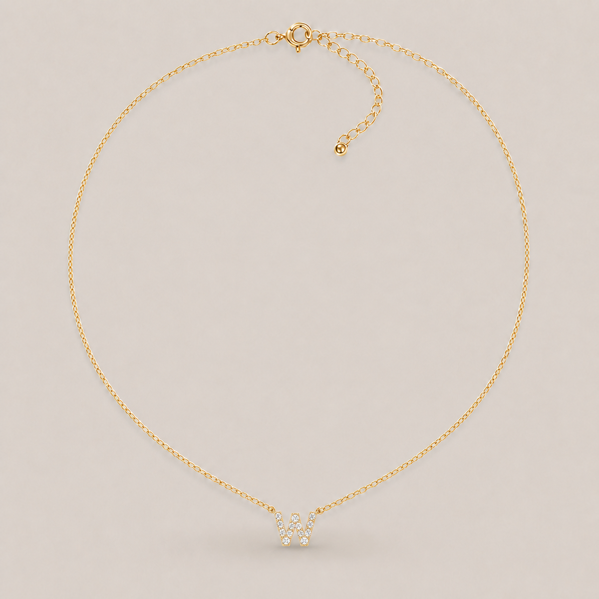Crystal Initial Necklace