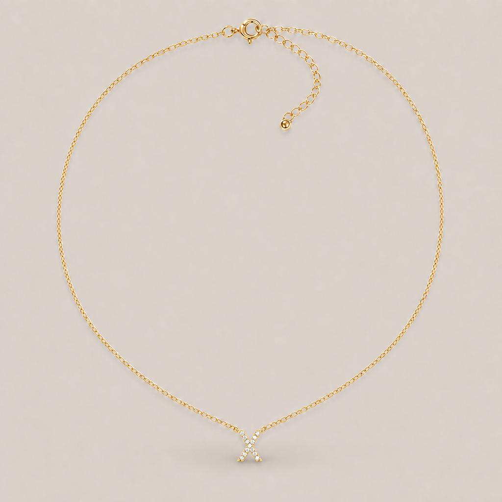 Crystal Initial Necklace