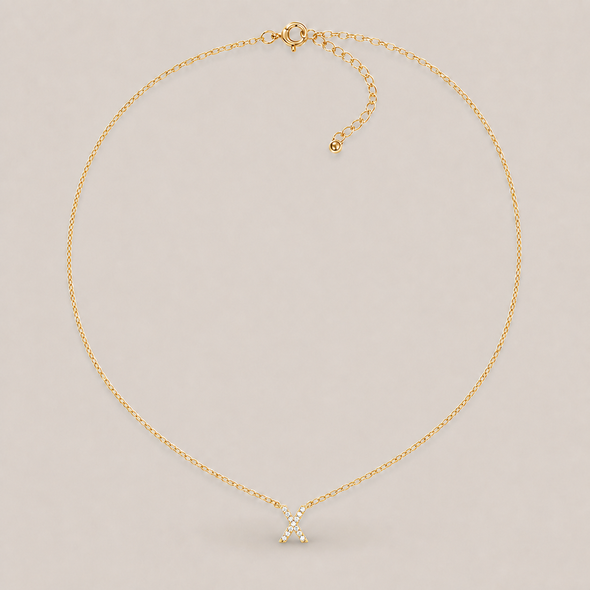 Crystal Initial Necklace
