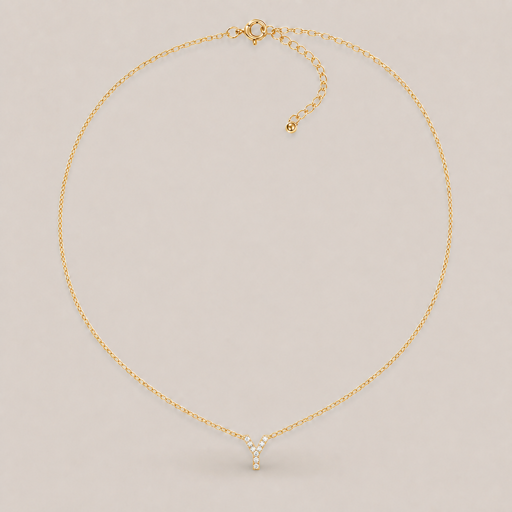 Crystal Initial Necklace