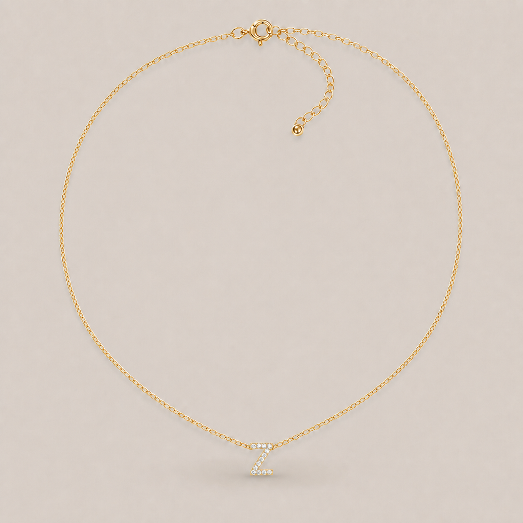 Crystal Initial Necklace