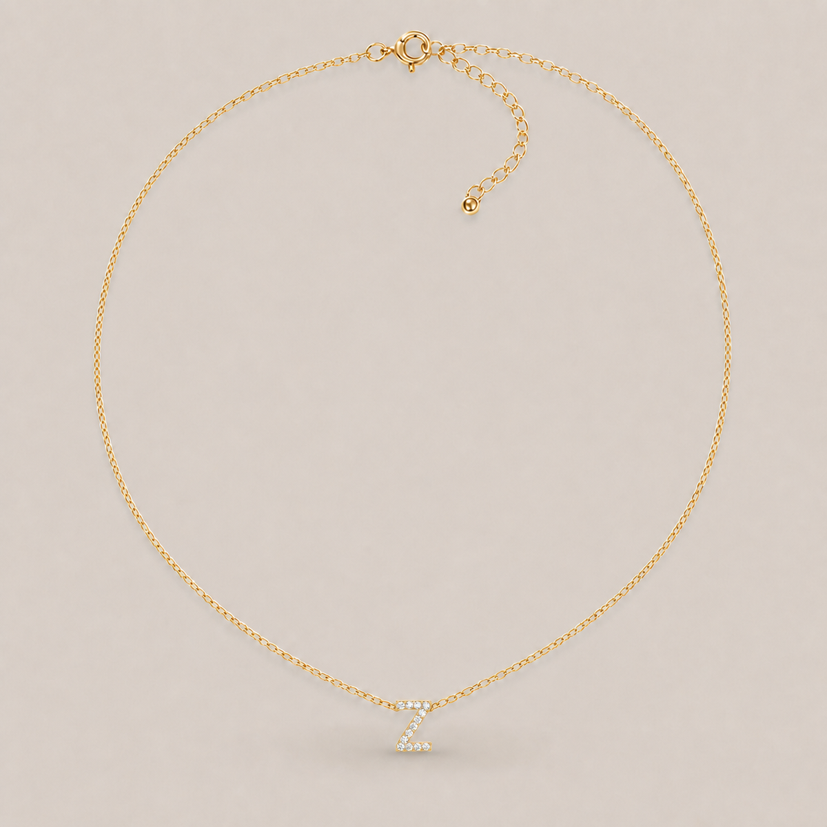 Crystal Initial Necklace