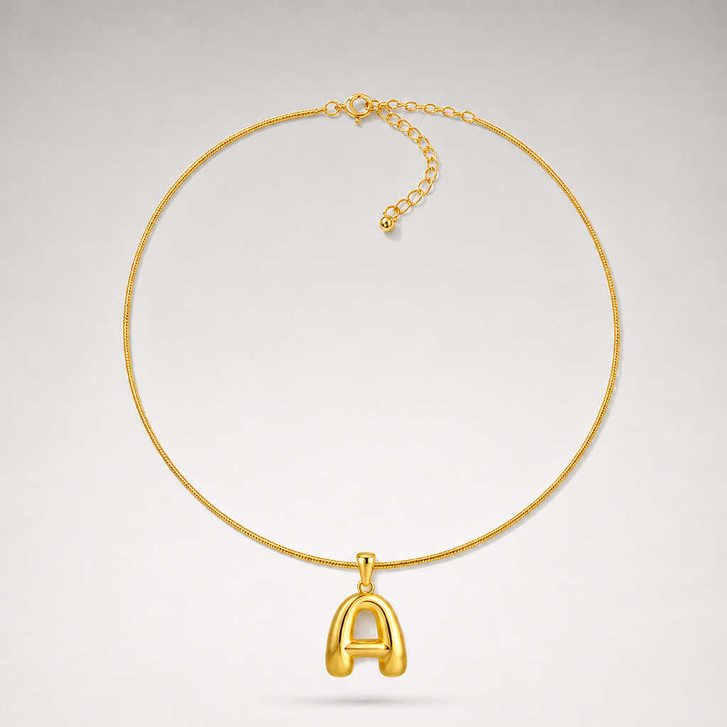 Bubble Initial Necklace product image
