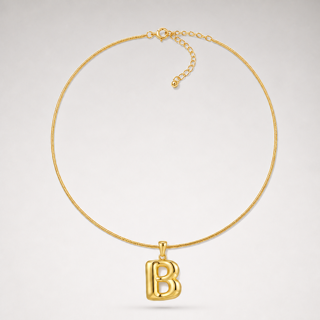 Bubble Initial Necklace