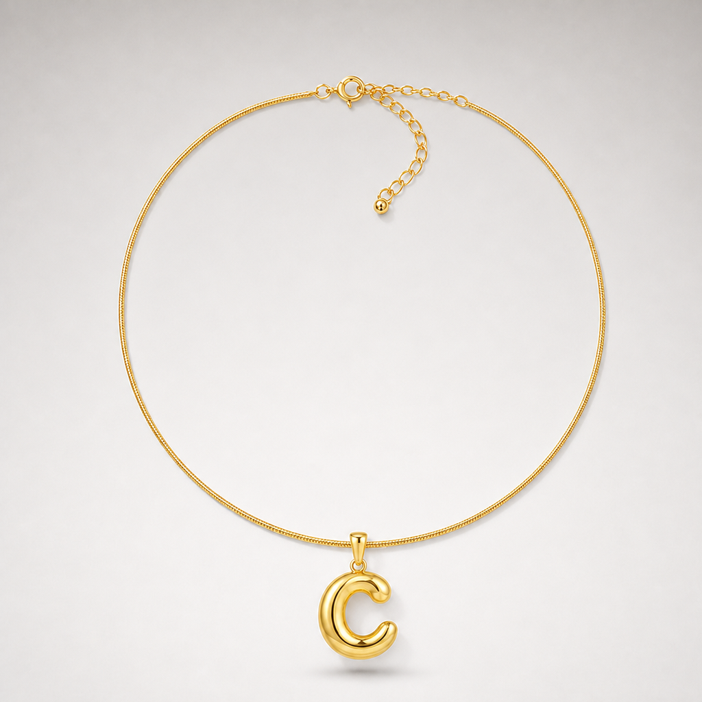 Bubble Initial Necklace