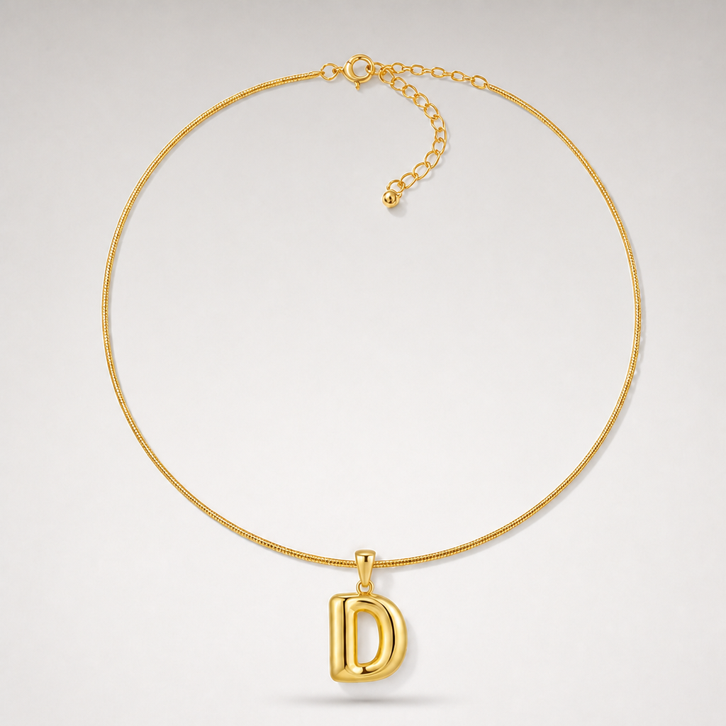 Bubble Initial Necklace