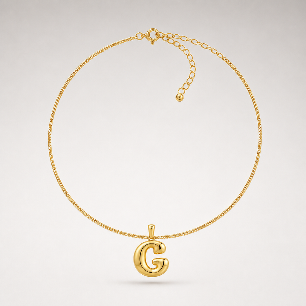 Bubble Initial Necklace