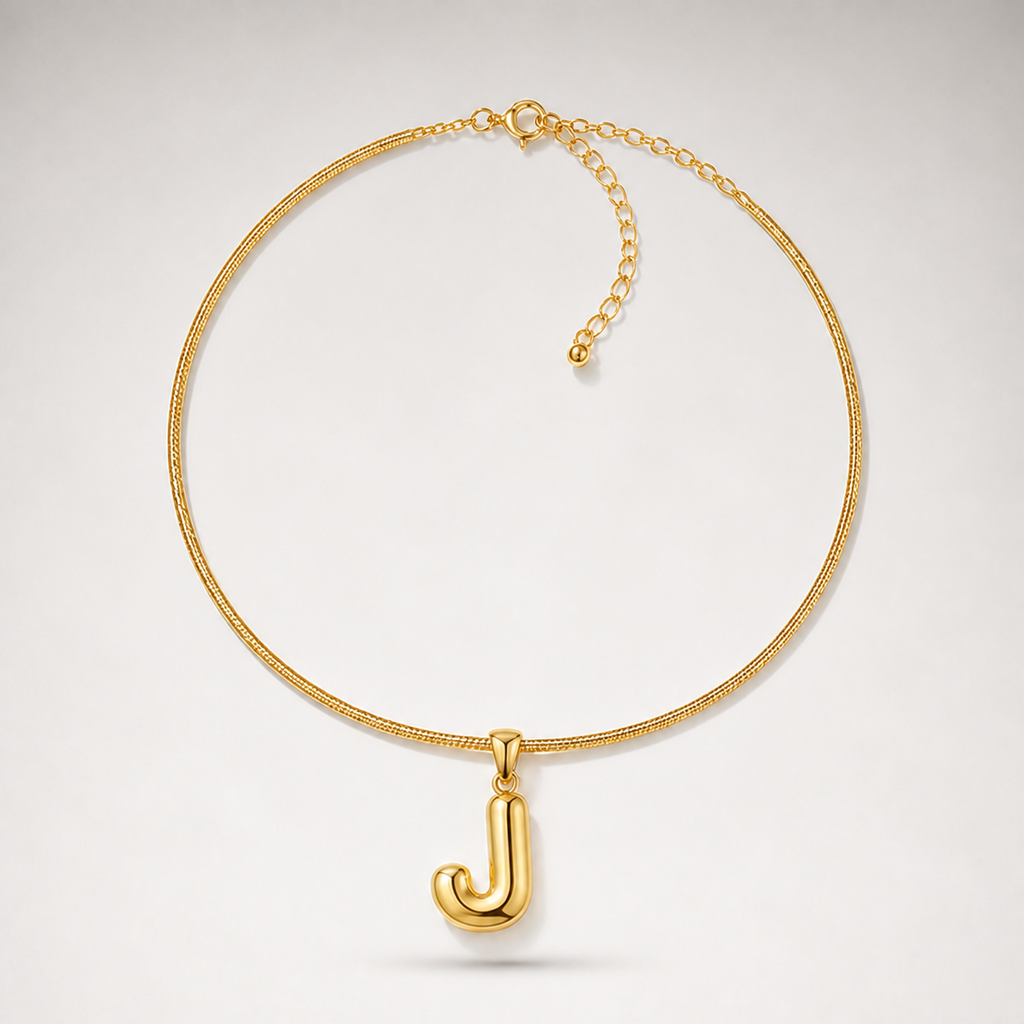 Bubble Initial Necklace