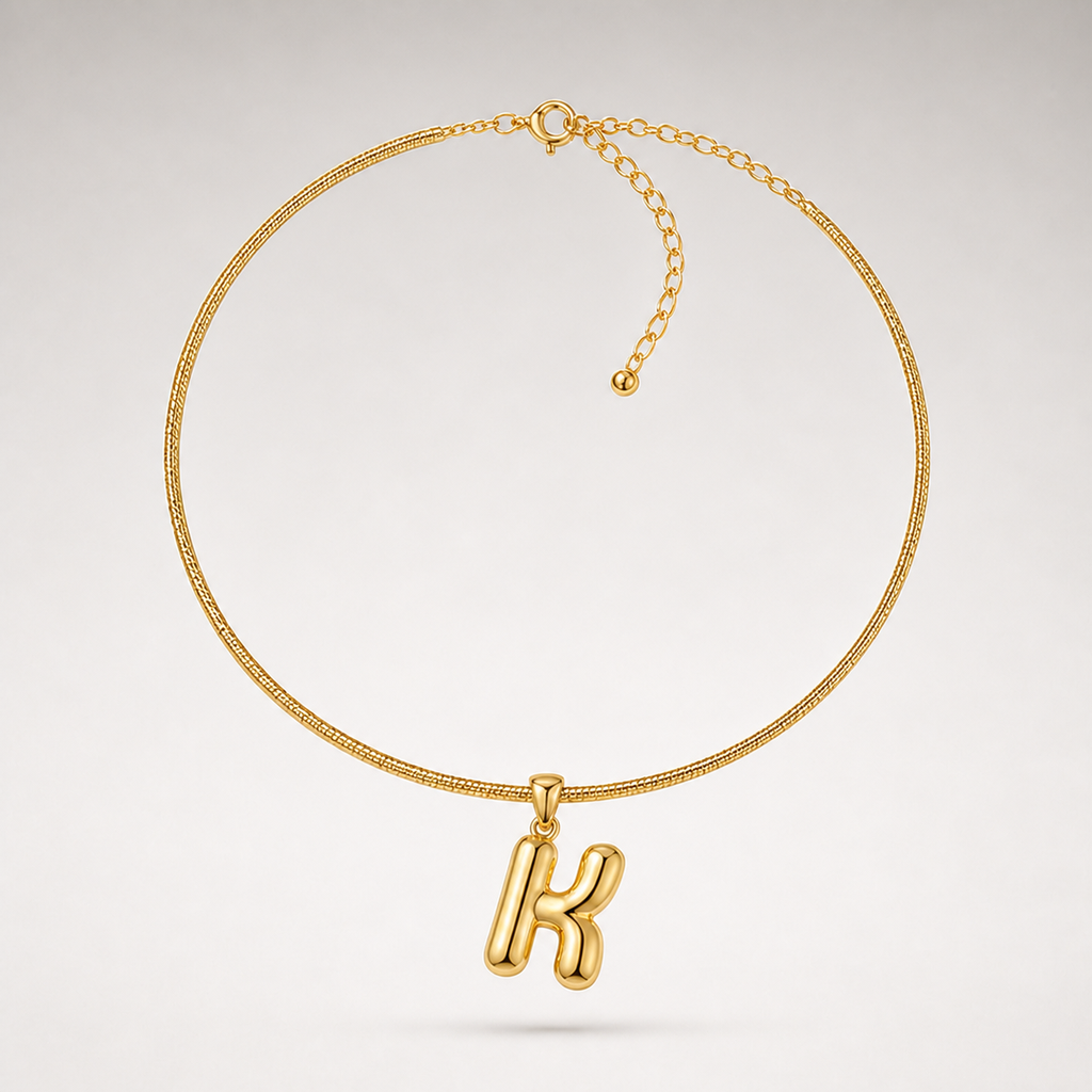 Bubble Initial Necklace