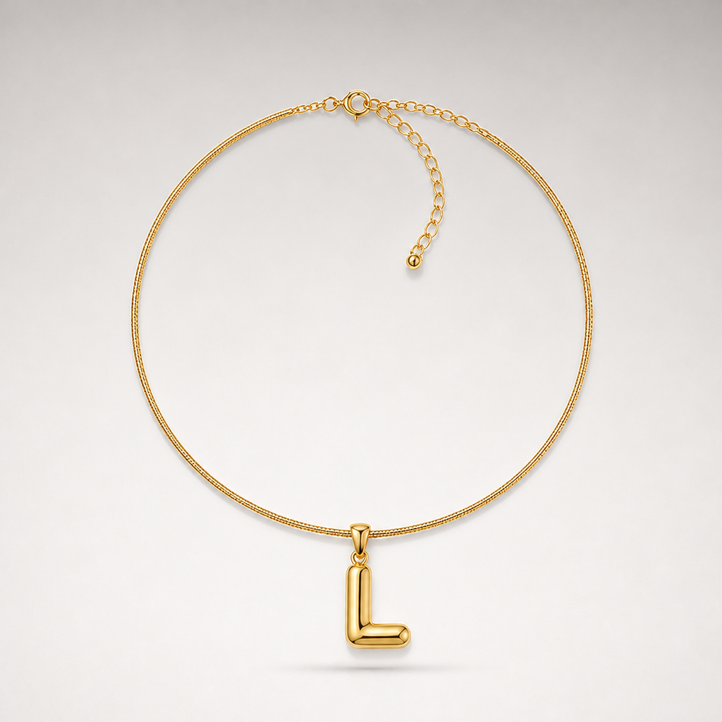 Bubble Initial Necklace
