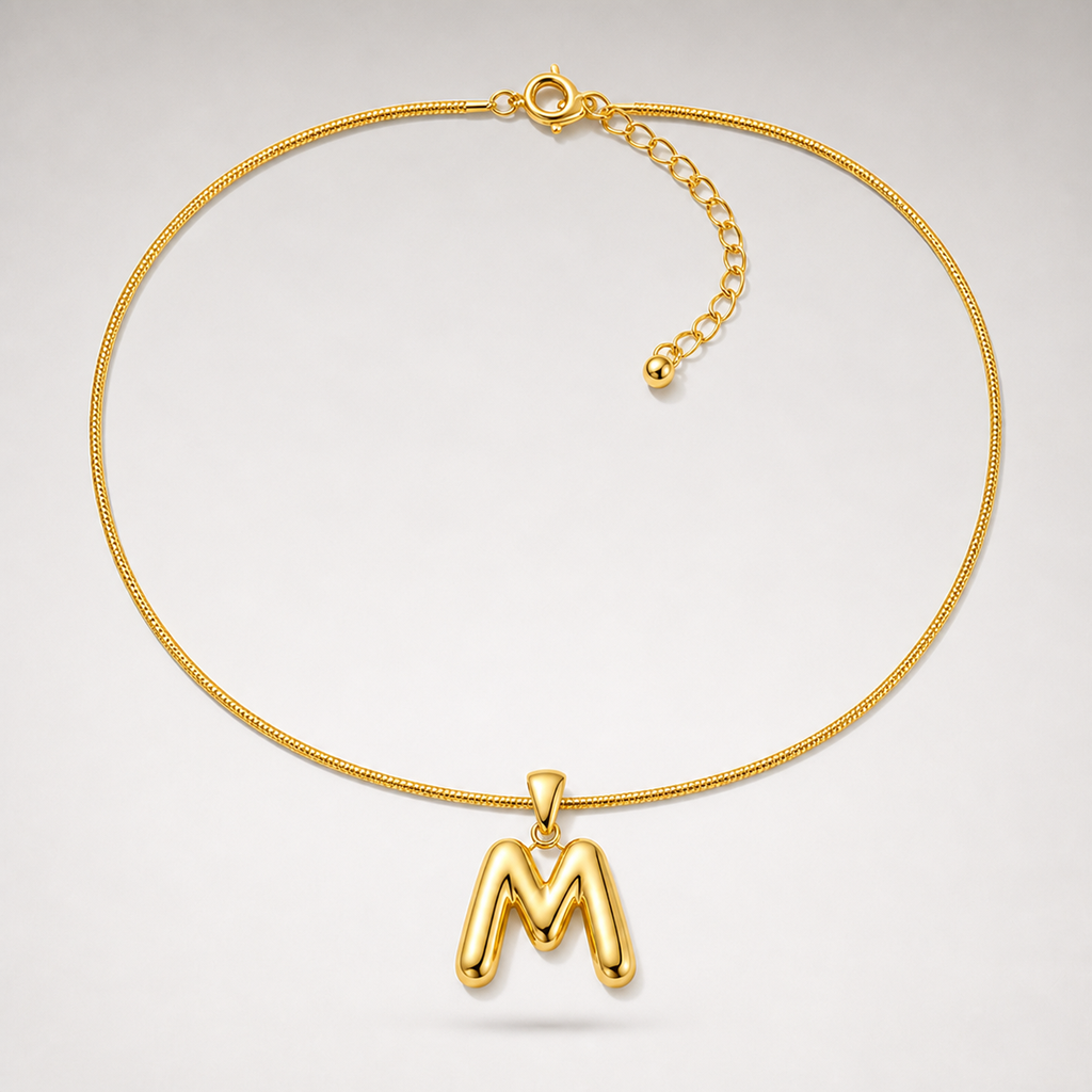 Bubble Initial Necklace