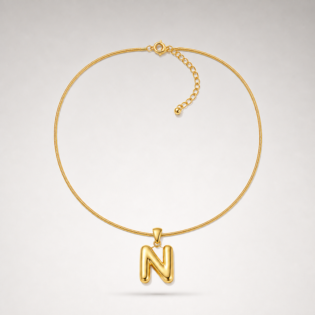 Bubble Initial Necklace