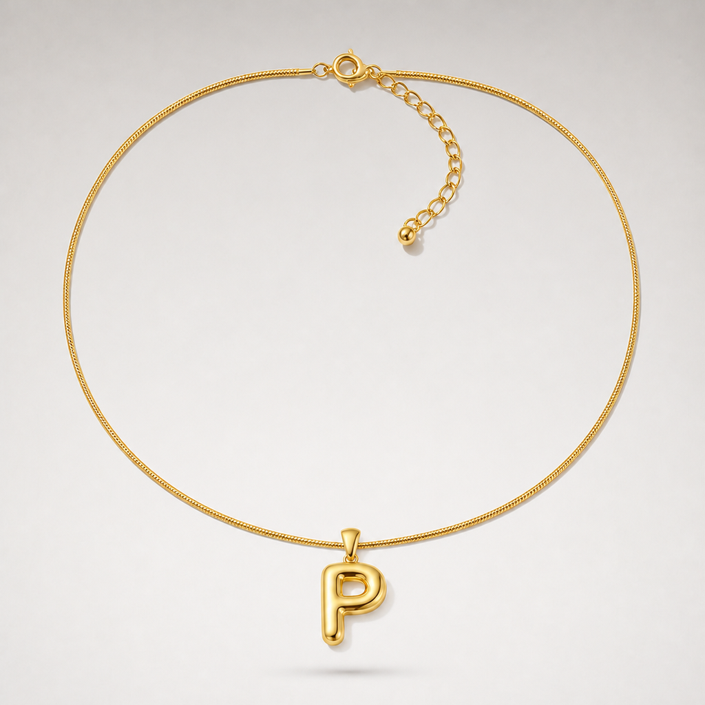 Bubble Initial Necklace